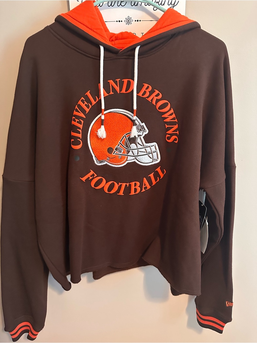 NFL Team Apparel Hooded Sweatshirt in Orange and Brown